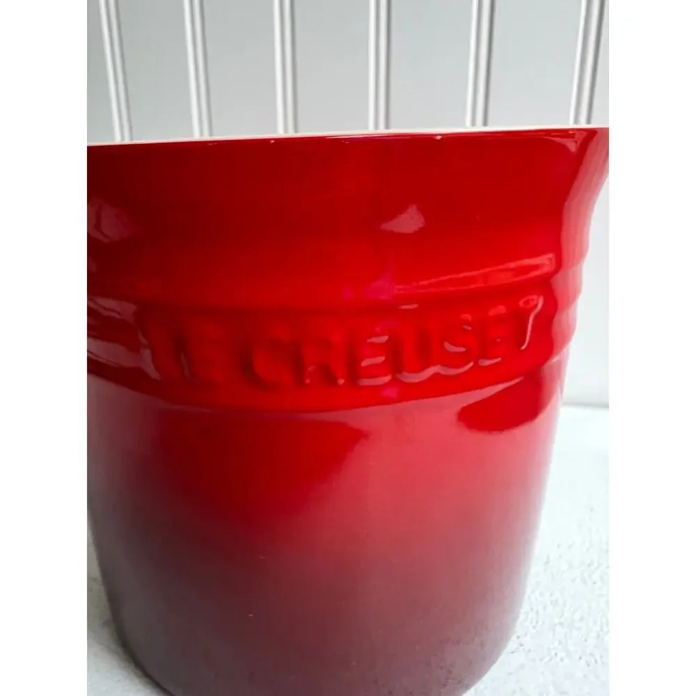 Le Creuset Stoneware Crock Utensil Holder Ombre Red | Kitchen Counter Decor